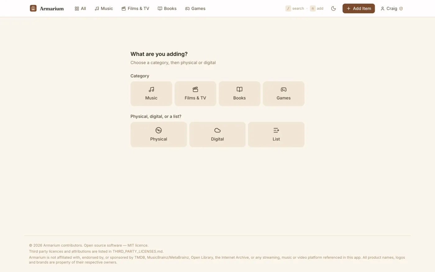 Add flow: scan a barcode or search by title